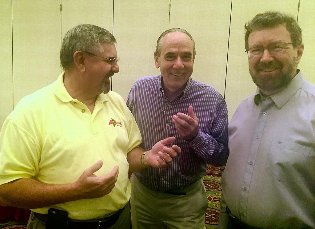 From left: Chris Imlay, W3KD (ARRL General Counsel), Tom Gallagher, NY2RF (ARRL Chief Executive Officer) and Glenn MacDonell, VE3XRA (RAC President)