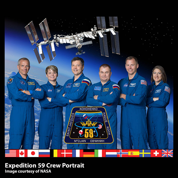 ISS Expedition 59 crew portrait