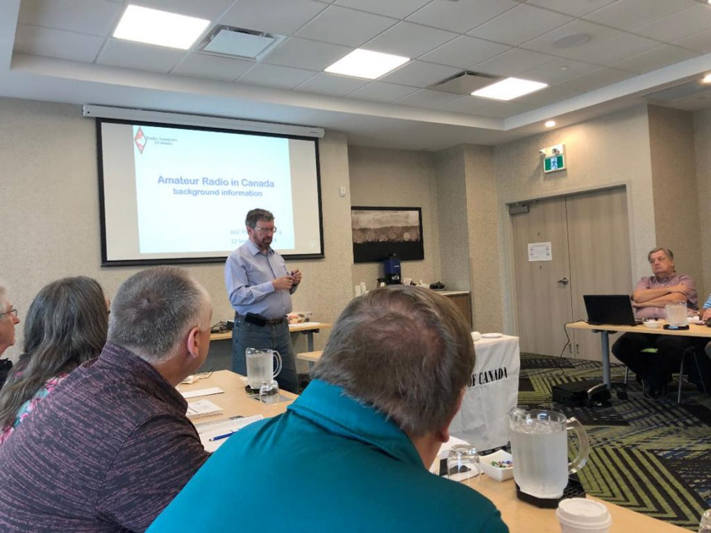 RAC President Glenn MacDonell, VE3XRA, at the Planning Meeting in Moncton, New Brunswick