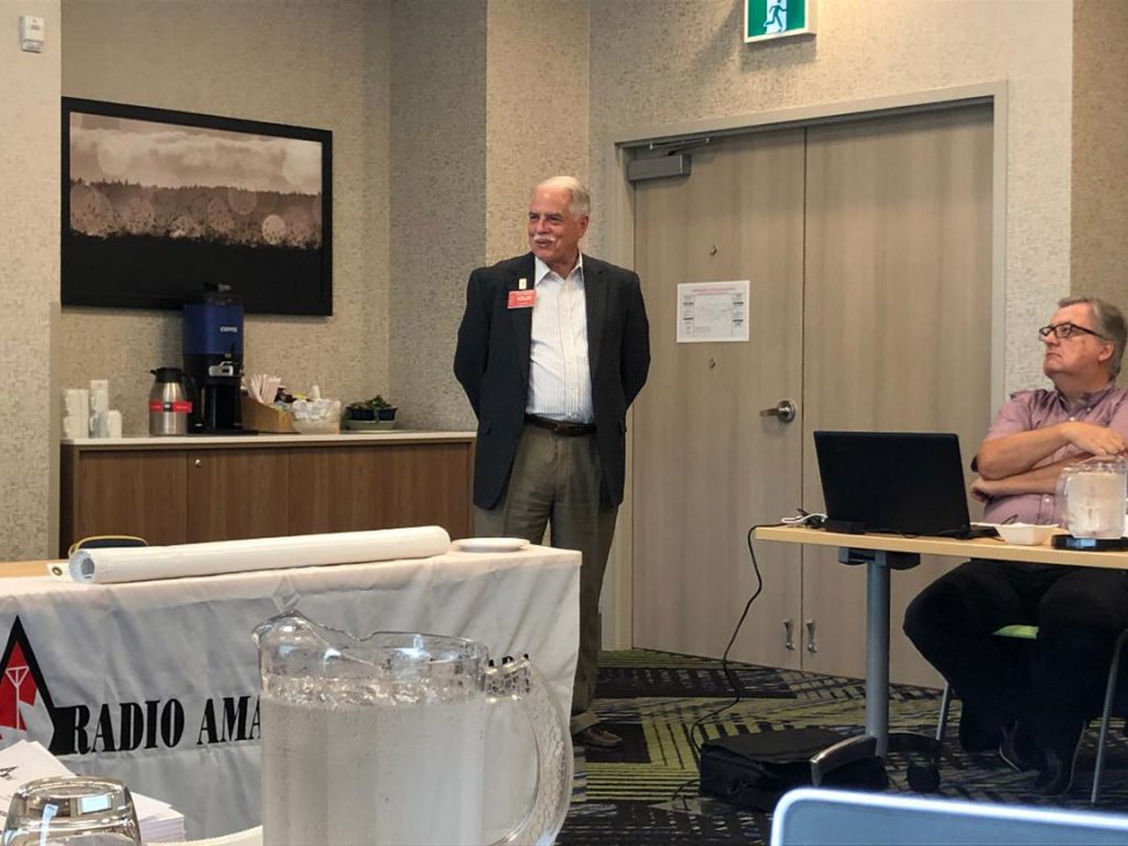 Rick Roderick, K5UR, President of the American Radio Relay League (ARRL), addressing the meeting as an observer.