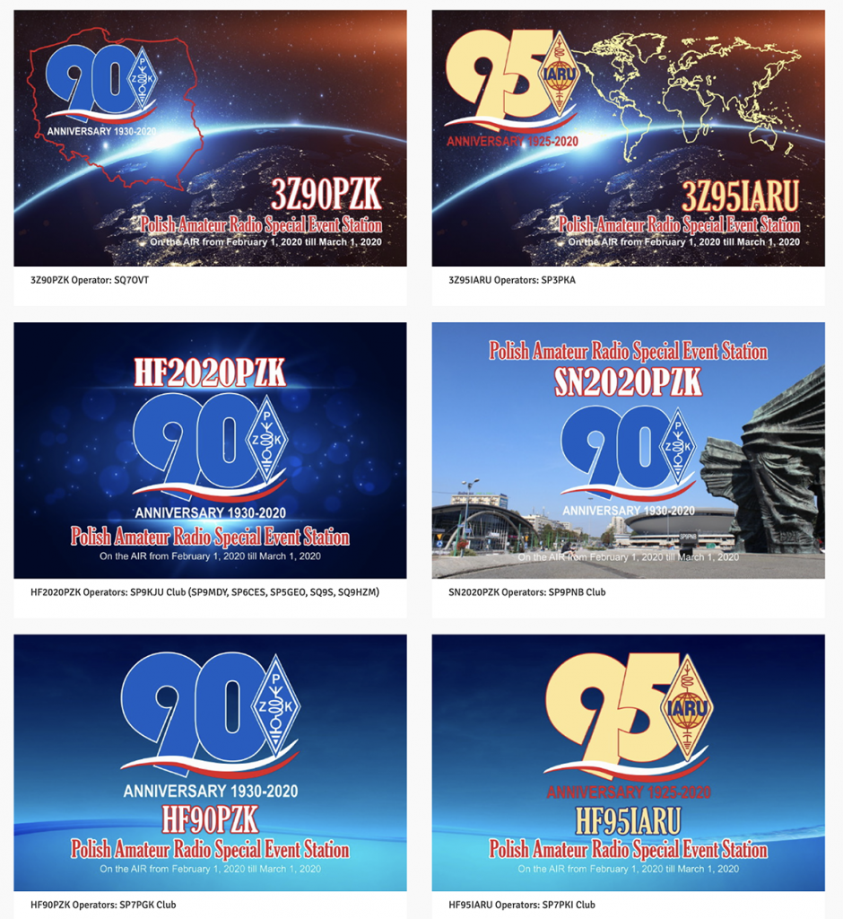 PZK QSL cards 90th Anniversary