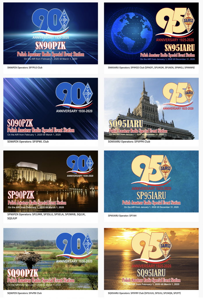 PZK QSL cards 90th Anniversary