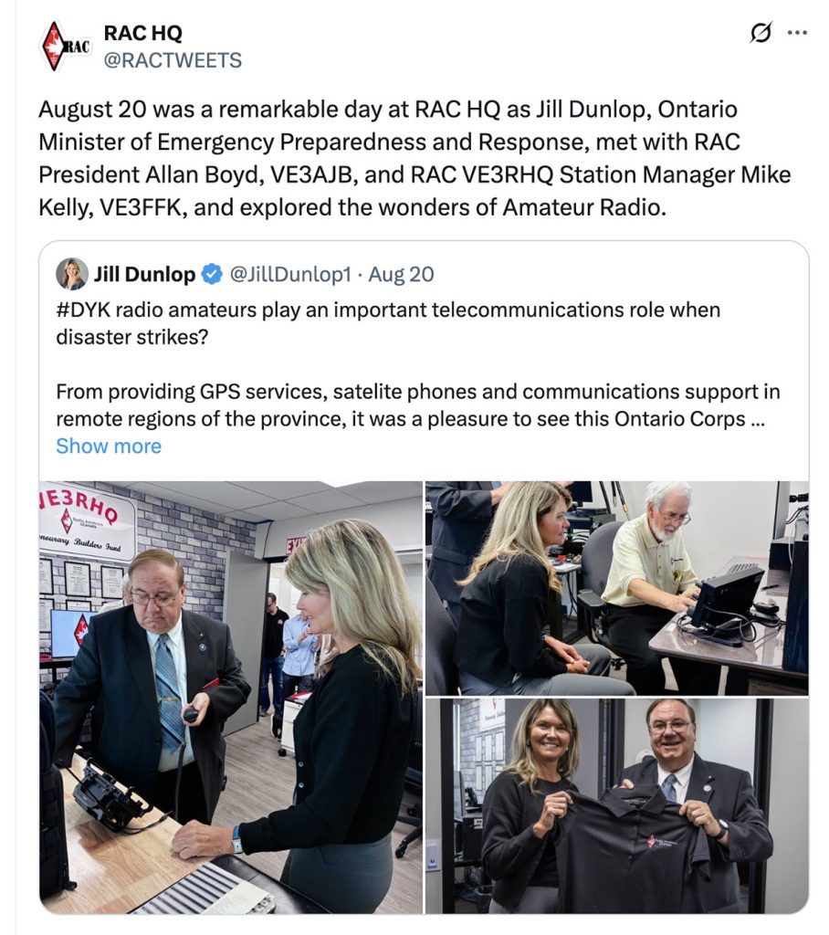 Ontario Minister of Emergency Preparedness Jill Dunlop visits RAC HQ