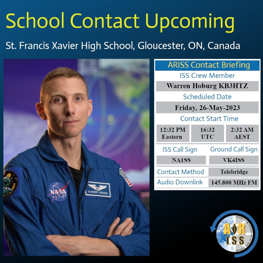 St Francis Xavier promotion of ARISS Contact