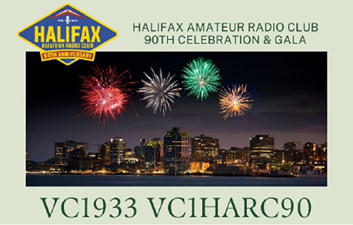 QSL card for Halifax Amateur Radio Club's 90th Anniversary and Gala